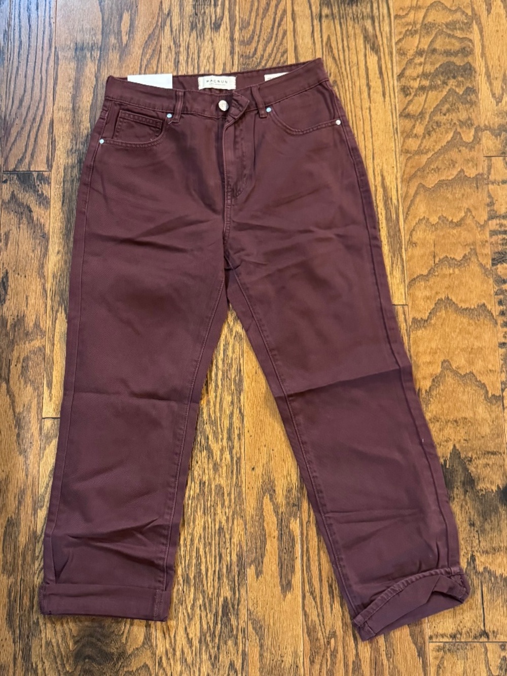 Women's Pacsun Maroon Burgundy Raisin Color Mom Jeans Multiple Sizes denim